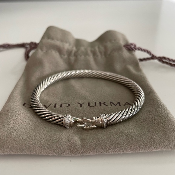 David Yurman Buckle Classic Cable Bracelet 5mm w Diamonds - Picture 2 of 6
